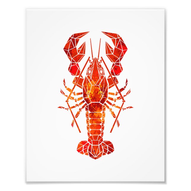 Impression Photo Homard polygonal rouge (Devant)