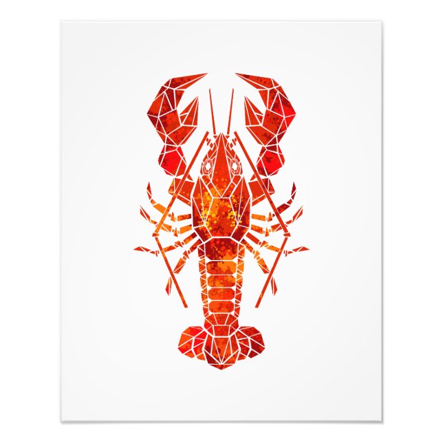 Impression Photo Homard polygonal rouge (Devant)
