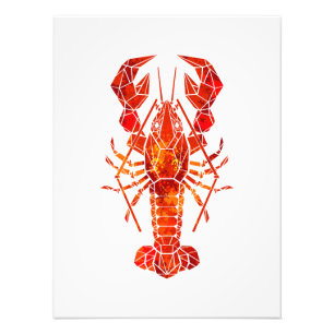 Impression Photo Homard polygonal rouge