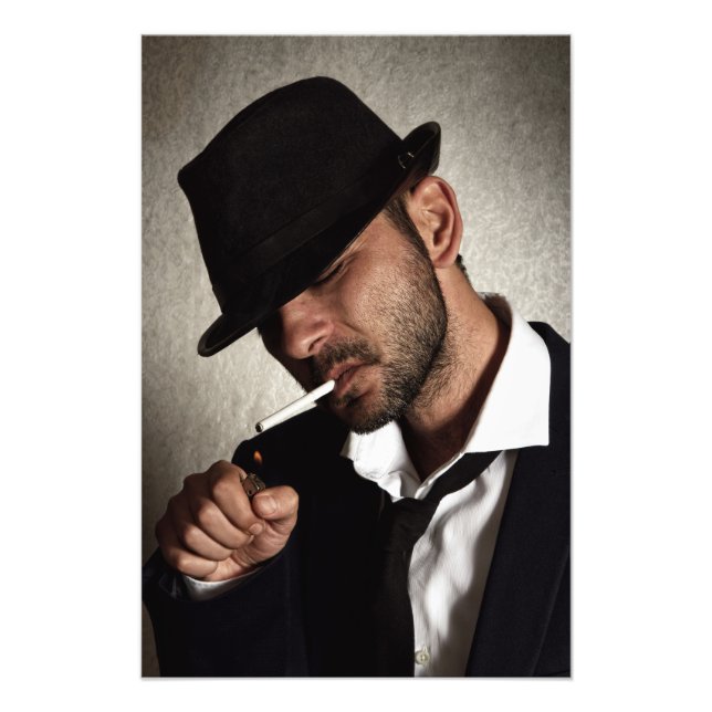 Impression Photo Homme rétro fumeur (Devant)