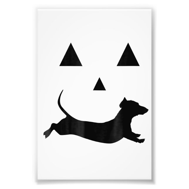 Impression Photo Hommes Citrouille Halloween Dachshund Jack-O-Lante (Devant)