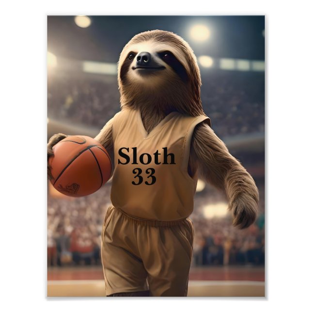 Impression Photo Hoops and Hangs : Le Slam Dunking Sloth, (Devant)