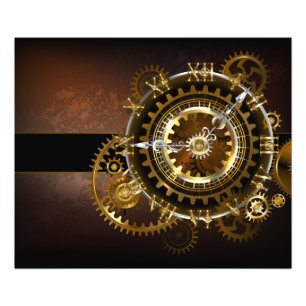 Impression Photo Horloge Steampunk avec des engrenages anciens