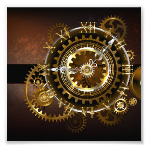 Impression Photo Horloge Steampunk avec des engrenages anciens