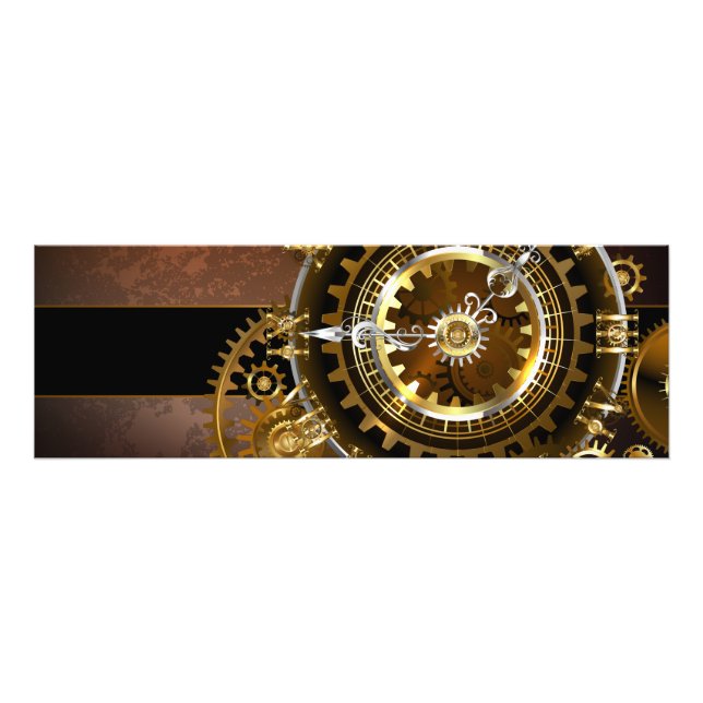 Impression Photo Horloge Steampunk avec des engrenages anciens (Devant)
