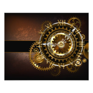 Impression Photo Horloge Steampunk avec engrenages antiques