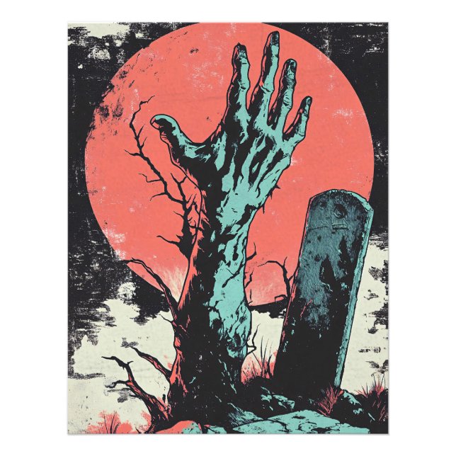 Impression Photo Horror Comic Zombie Graveyard (Devant)