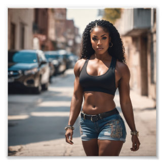 Impression Photo Hot Ghetto Girl in Denim Shorts Rues de marche
