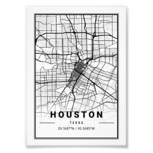 Impression Photo Houston - Texas Ligth City Map