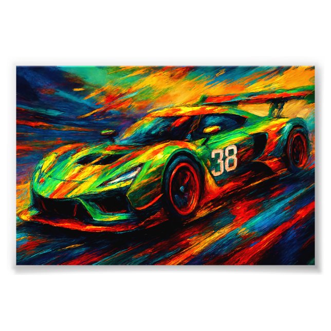 Impression Photo hyper stylized racing car (Devant)