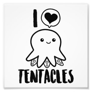 Impression Photo I Love Tentacles T-shirt Cute Octopus Tee