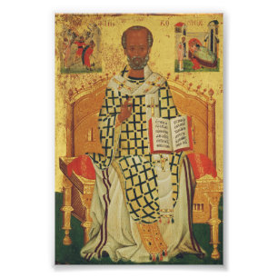 Impression Photo Icône orthodoxe byzantine de saint Nicolas de Myre