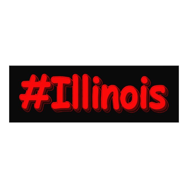 Impression Photo "#Illinois" Joli Design. Commandez dès maintenant  (Devant)