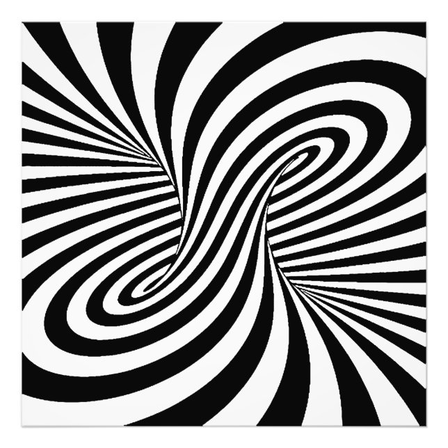 IMPRESSION PHOTO ILLUSION OPTIQUE DE BLACK WHITE ZEBRA SWIRLS (Devant)