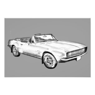Impression Photo Illustration 1967 de voiture de muscle de Camaro