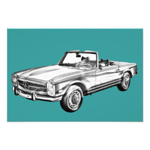 Impression Photo Illustration convertible Mercedes Benz 280 SL
