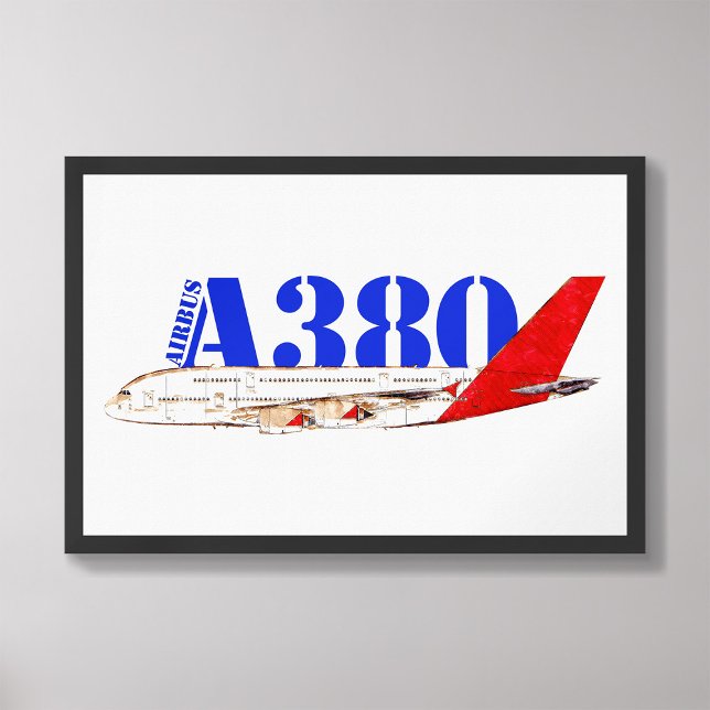 Impression Photo Illustration d'Airbus A380 avec design de queue ro (Créateur téléchargé)