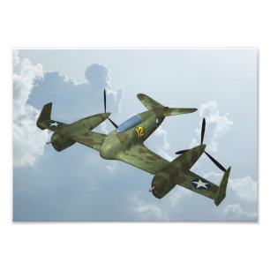 Impression Photo Illustration d'aviation militaire de vol de warbir