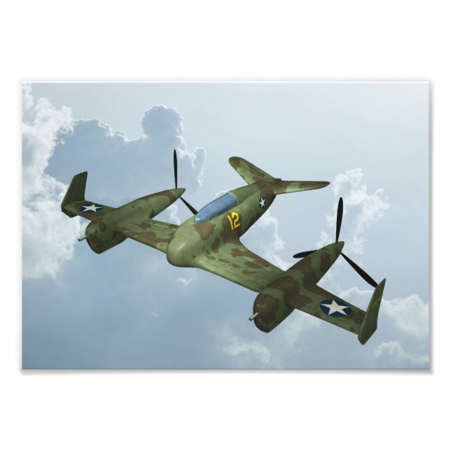 Impression Photo Illustration d'aviation militaire de vol de warbir (Devant)