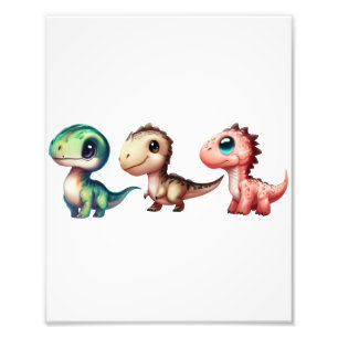 Impression Photo Illustration de bébés dinosaures mignons
