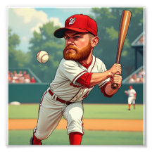 ''Illustration de caricature du baseball américain