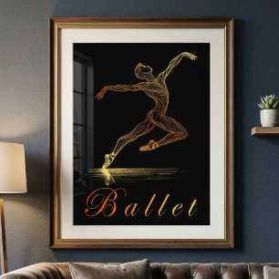 Impression Photo Illustration de danseuse de ballet élégante en lig