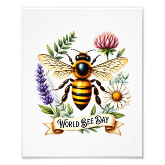Impression Photo Illustration de la Journée mondiale des abeilles a