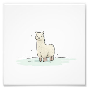 Impression Photo Illustration de lama mignon - Lama adorable et cal