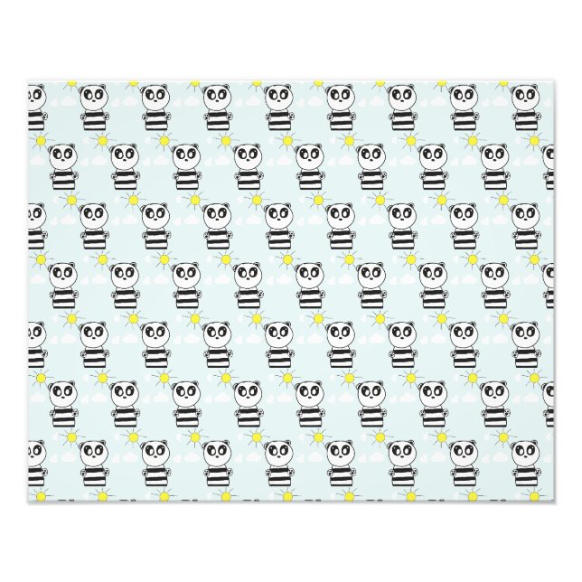 Impression Photo Illustration de Panda Mignon (Devant)