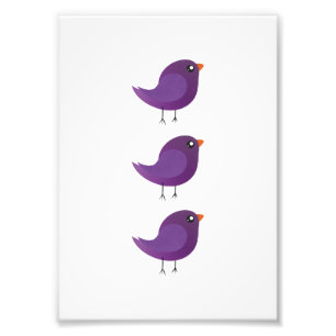 Impression Photo Illustration de petit oiseau violet mignon