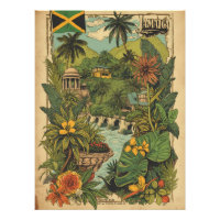 Illustration de voyage à la Jamaïque de style vint