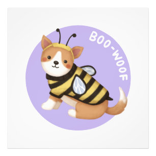 Impression Photo Illustration d'Halloween : Boo-Woof (Corgi gallois