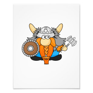 Impression Photo Illustration du dessin du petit guerrier viking mi