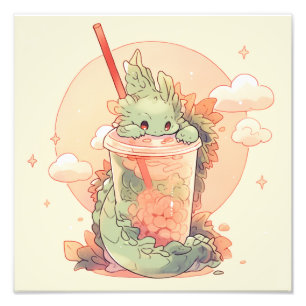 Impression Photo Illustration d'un dragon mignon
