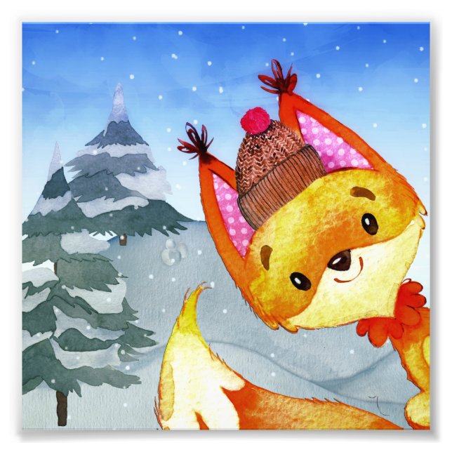 Impression Photo Illustration Fox Forest Woodland Friends (Devant)