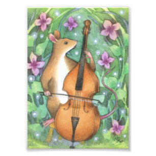 Impression Photo Illustration musicale de basse orchestre de souris