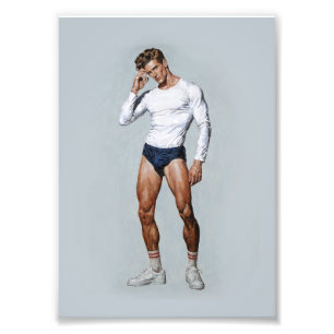 Impression Photo Illustration Rétro Athlétique Masculine – Forme Ph