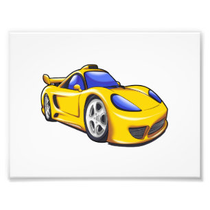 Impression Photo Illustration supercar jaune Choisir la couleur arr