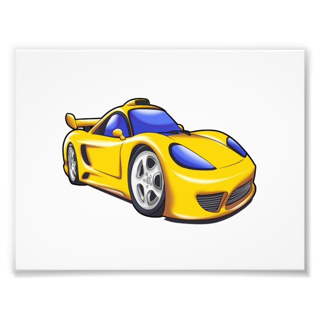 Impression Photo Illustration supercar jaune|Choisir la couleur arr (Devant)