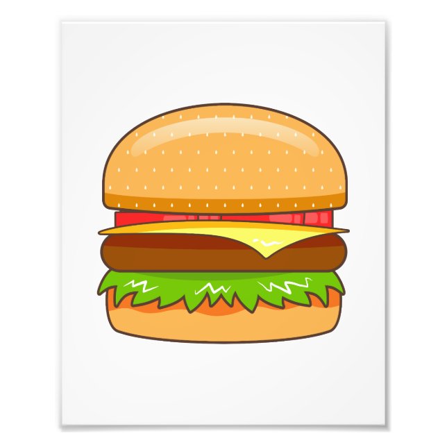 Impression Photo Illustration vectorielle de Burger (Devant)