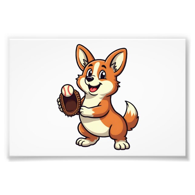 Impression Photo Illustration vectorielle de dessin animé corgi chi (Devant)