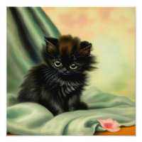 Illustration vintage de Kitten noir