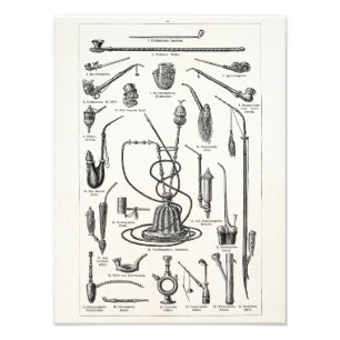 Impression Photo Illustration vintage des tuyaux de tabac et du vie