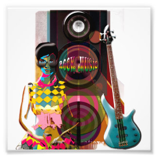 Impression Photo Illustrations Rock Music avec guitare et haut-parl