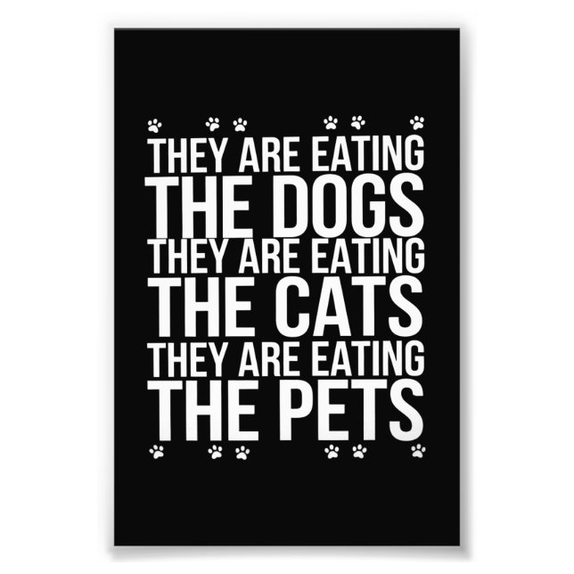 Impression Photo Ils mangent les chiens les chats les animaux de co (Devant)