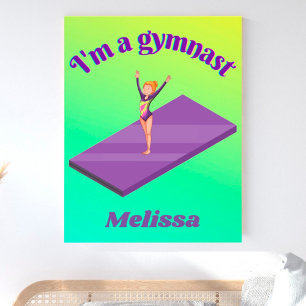 Impression Photo I'm A Gymnast - Girl with/ Leotard on Purple Gym M