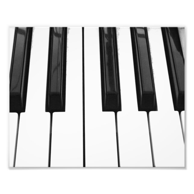 Impression Photo Image de la clé de clavier de piano noir et blanc (Devant)