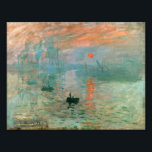 Impression Photo Impression, lever de soleil par Claude Monet<br><div class="desc">Cette célèbre peinture présente le soleil dans la brume et quelques mâts de bateaux qui s'accrochent au premier plan. Le paysage n'est rien d'autre qu'une impression, et une impression instantanée. Claude Monet Claude Monet était un fondateur de la peinture impressionniste française. Le terme impressionnisme est dérivé du titre de sa...</div>