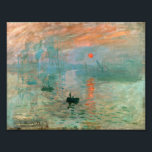 Impression Photo Impression, lever de soleil par Claude Monet<br><div class="desc">Cette célèbre peinture présente le soleil dans la brume et quelques mâts de bateaux qui s'accrochent au premier plan. Le paysage n'est rien d'autre qu'une impression, et une impression instantanée. Claude Monet Claude Monet était un fondateur de la peinture impressionniste française. Le terme impressionnisme est dérivé du titre de sa...</div>