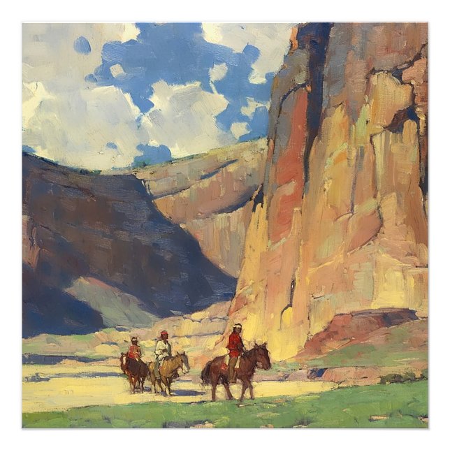 Impression Photo "Indiens à travers le canyon de Chelly" par Edgar  (Devant)